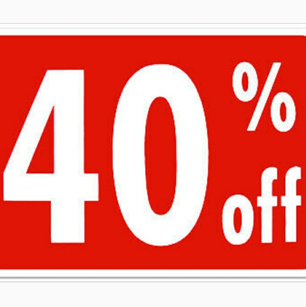 40% off everything in my closet! Designer clothing